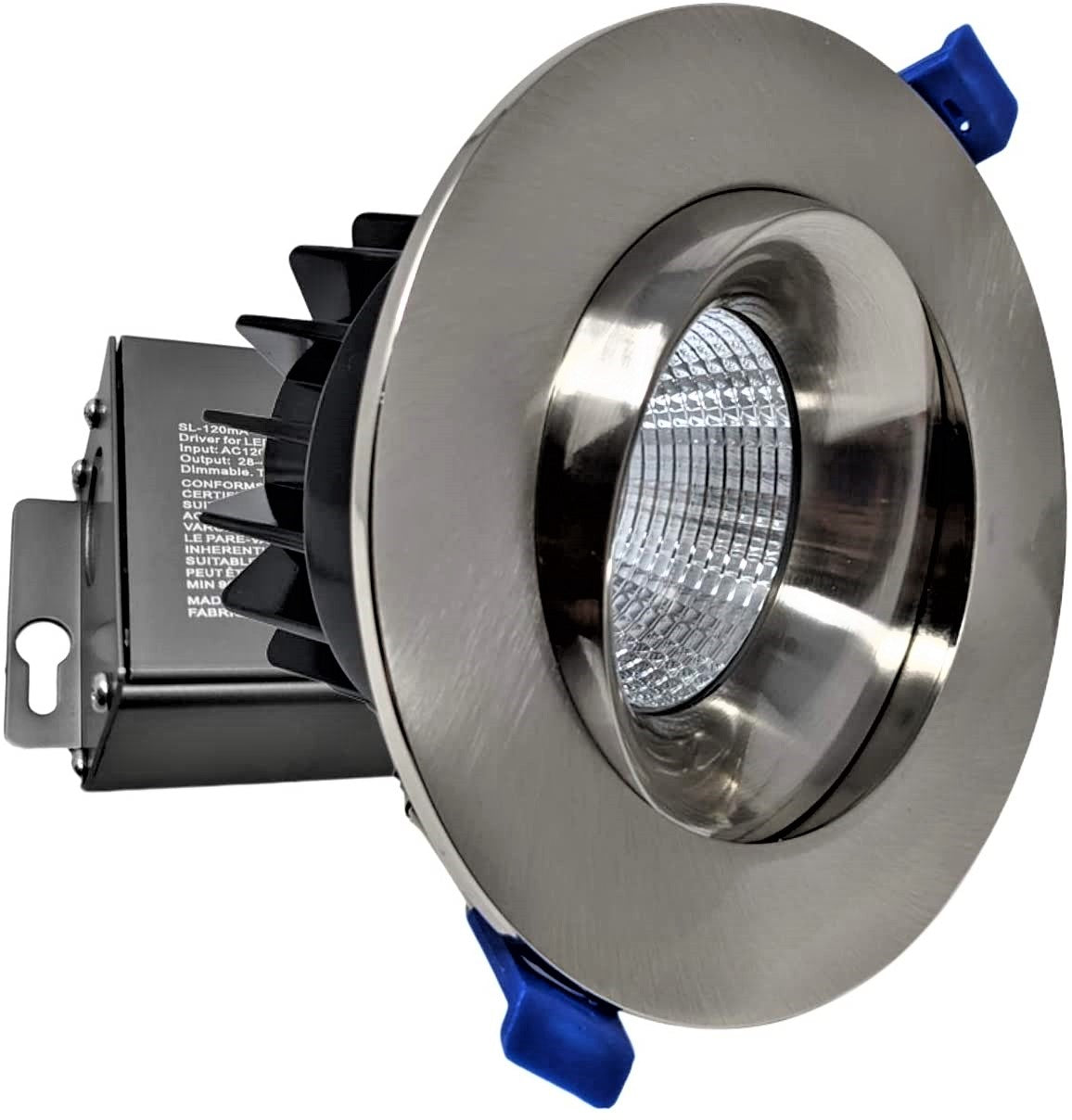 DawnRay Dim to Warm 4" LED Round Baffle Recessed Light (Potlight) Dim from 3000K to 2200K, White/Black/Brushed Nickel, 12W, 830LM