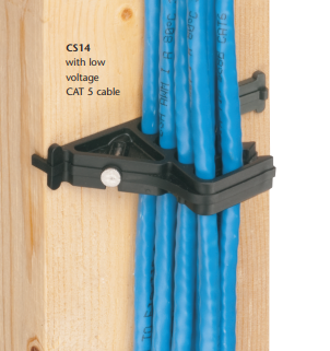 Arlington Industries CS14-25 Nail-On Cable Spacer, Holds up to Eight 14/2 Cables on Stud, Non-Metallic, 25-Pack