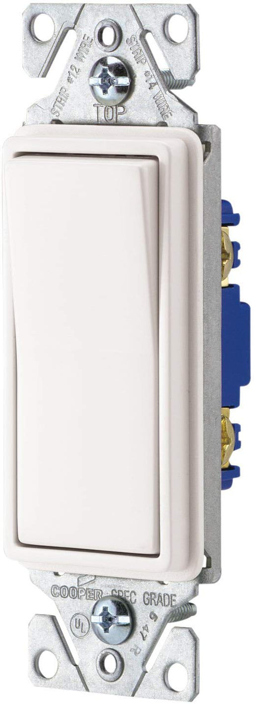 EATON 7501W COOPER SIBGLE POLE SWITCH DECORA 120/277 WHITE - Consavvy
