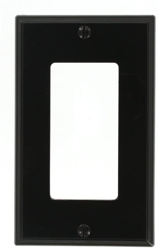 Leviton 80401-NE 1-Gang Decora/GFCI Device Decora Wallplate/Faceplate, Standard Size, Thermoplastic Nylon, Device Mount, Black