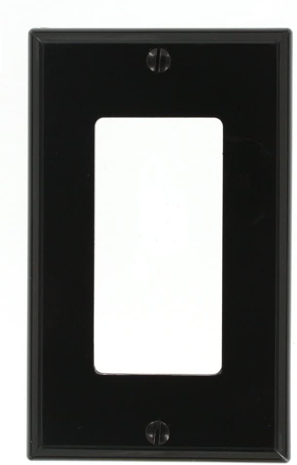 Leviton 80401-NE 1-Gang Decora/GFCI Device Decora Wallplate/Faceplate, Standard Size, Thermoplastic Nylon, Device Mount, Black