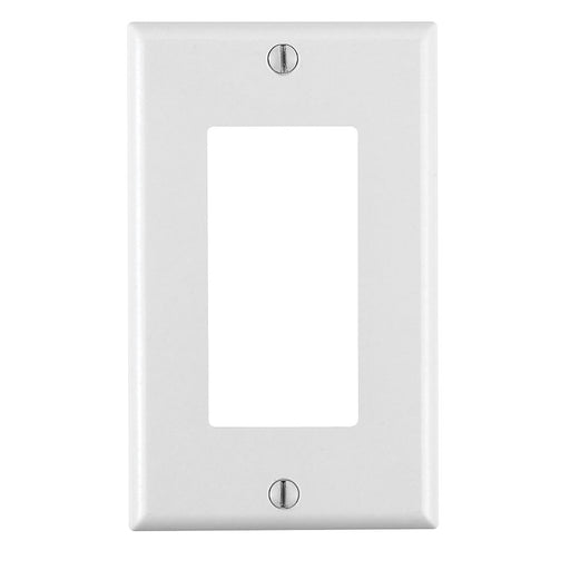 Leviton 80401-W 1-Gang Decora/GFCI Device Wallplate, Standard Size, Thermoset , Device Mount, White 1Pack/20Pack