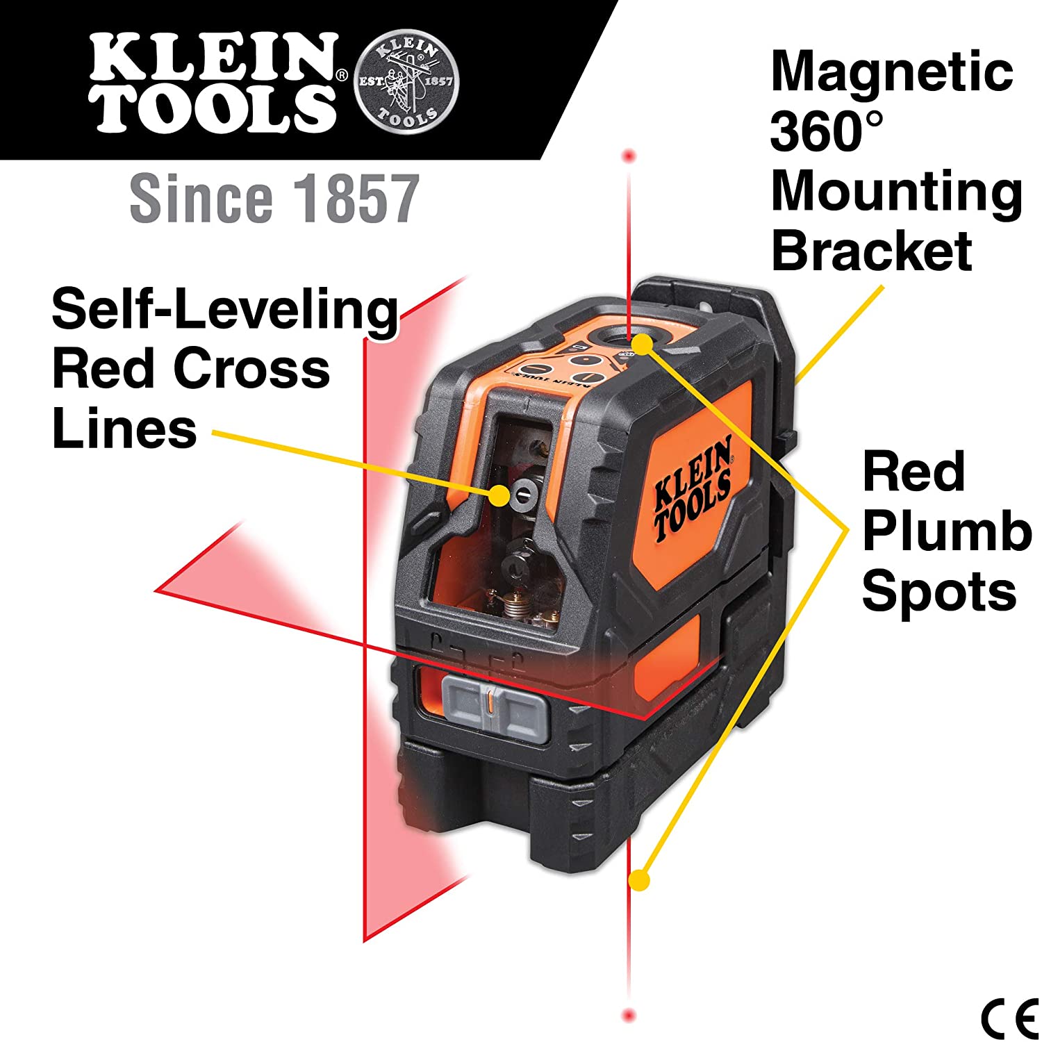Klein Tools 93LCLS Self-Leveling Cross-Line Laser Level with Plumb Spot