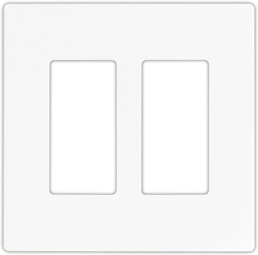EATON 9522WS Aspire 9522 Decorative Mid Size Screw Less Wall Plate, 2 Gang 4-1/2 in L X 4.56 in W 0.08 in T, Satin, White