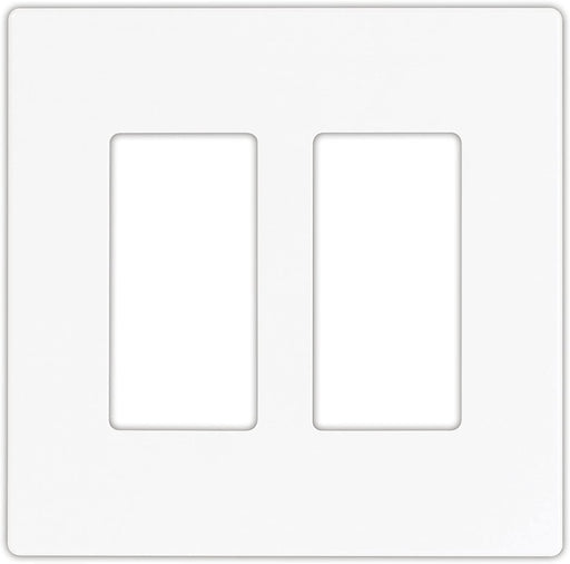EATON 9522WS Aspire 9522 Decorative Mid Size Screw Less Wall Plate, 2 Gang 4-1/2 in L X 4.56 in W 0.08 in T, Satin, White