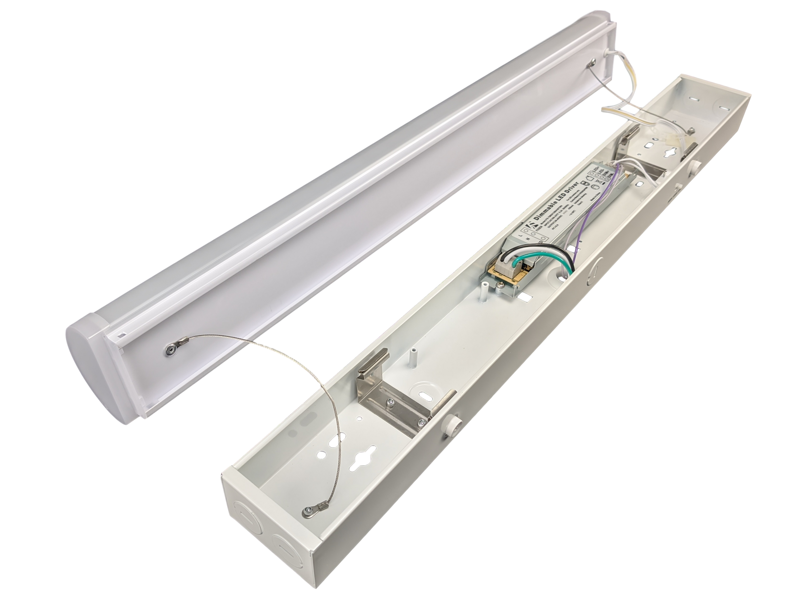 DawnRay 2' LED Commercial Strip Light 2600 lumens 3CCT 3500K/4000K/5000K Switchable
