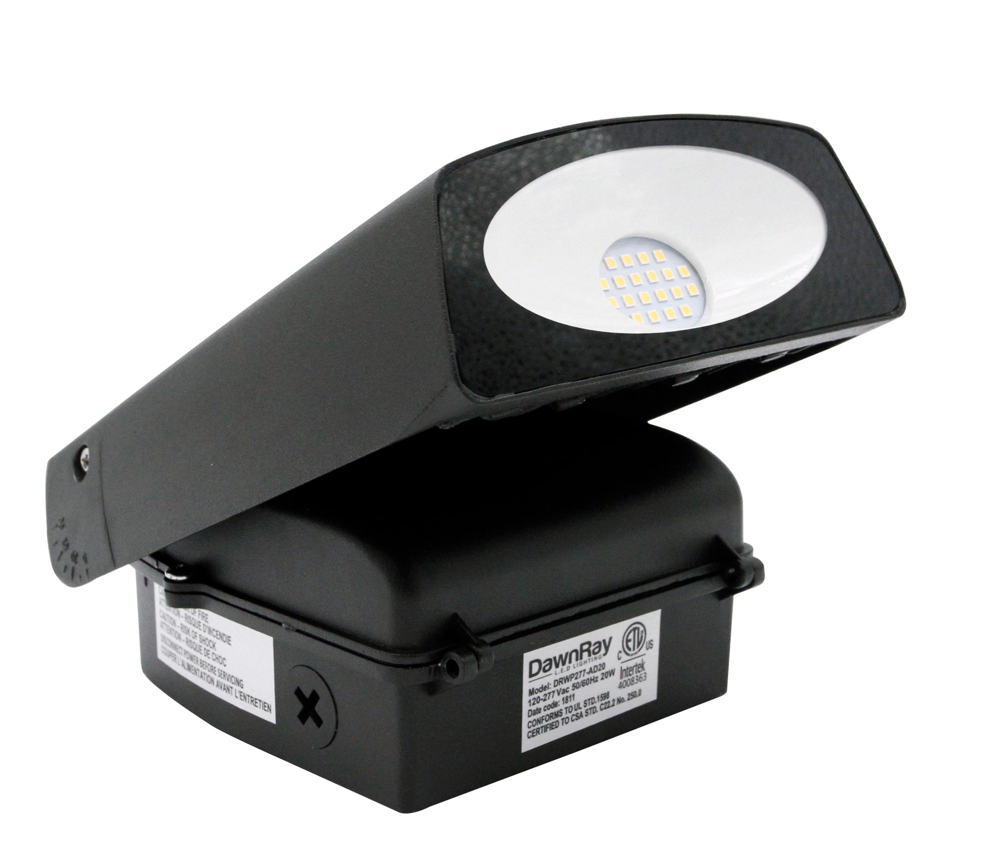 LED Adjustable Wall Pack ,20W, 2100LM ,120-277V, 4000K, Cool White - Consavvy