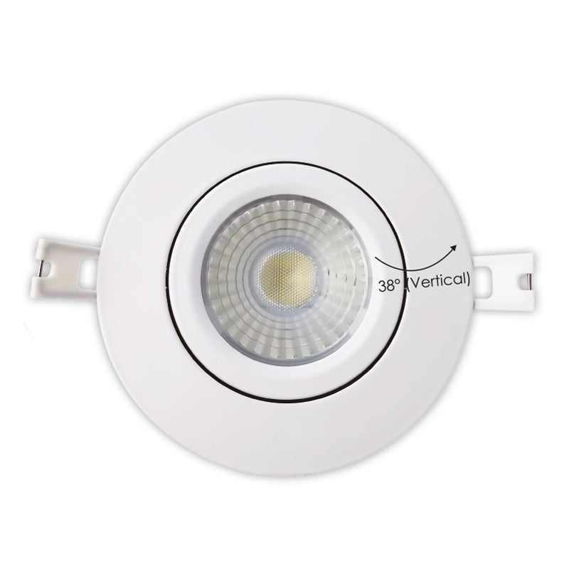 Votatec 4″Gimbal Slim Panel LED Potlight,3Way 3000K/4000K/5000K, Air Tight, White/Black/Brushed Nickel