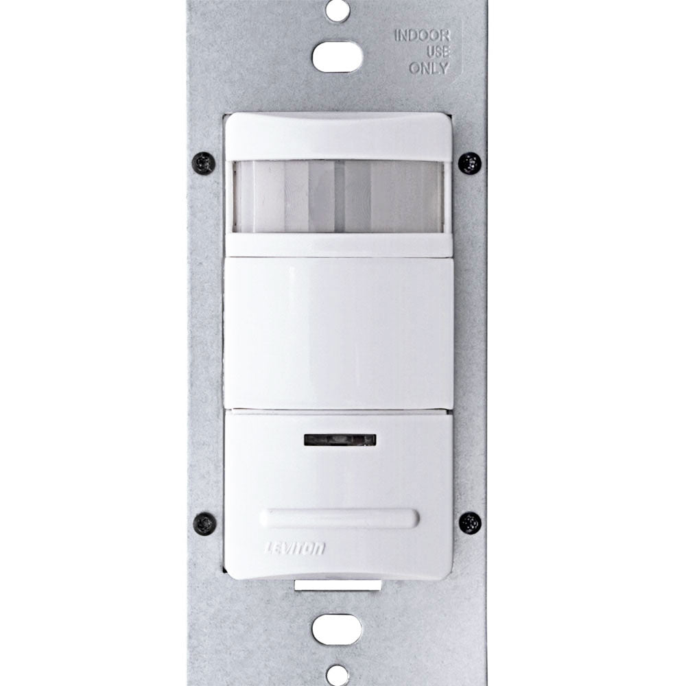 Leviton ODS10-IDW Decora Passive Infrared Wall Switch Occupancy Sensor (Commercial), 180 Degree, 2100 Square Feet Coverage (White)