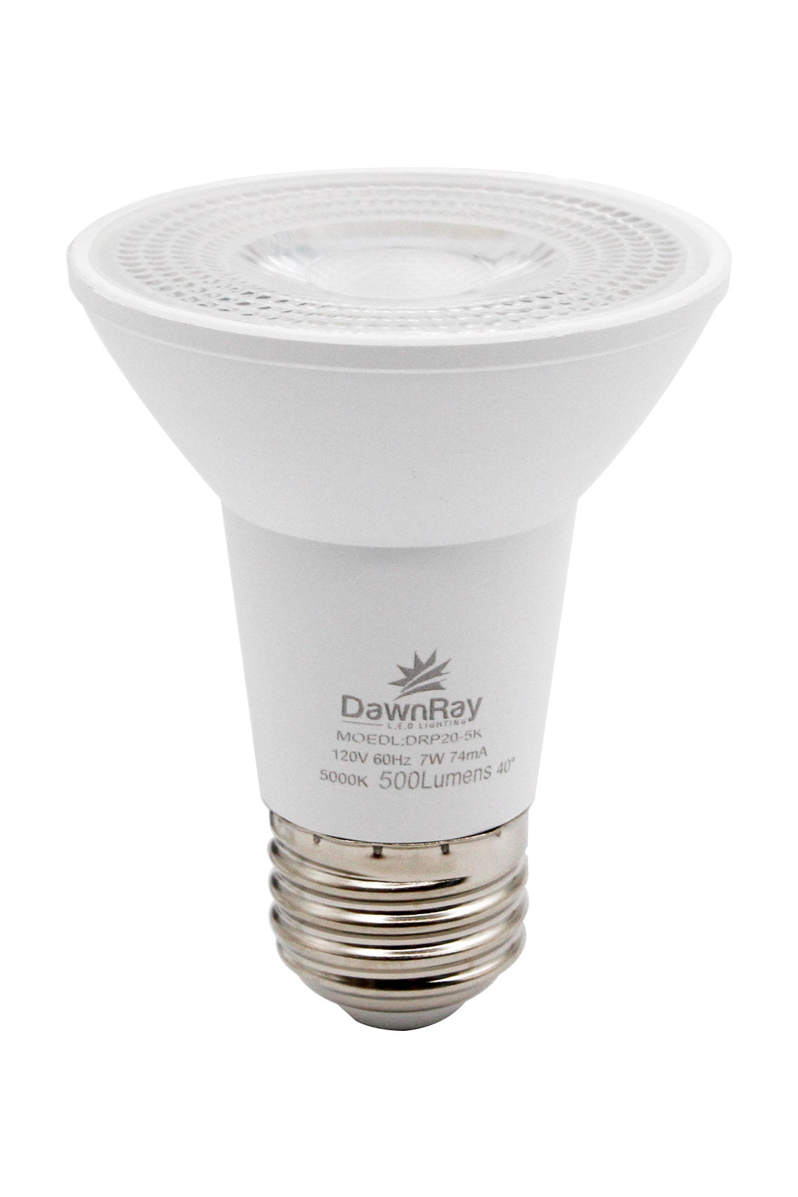 DawnRay LED PAR20, 7W, 500 Lumens, 3000K, Warm White ,Dimmable ,3 Years Warranty - Consavvy