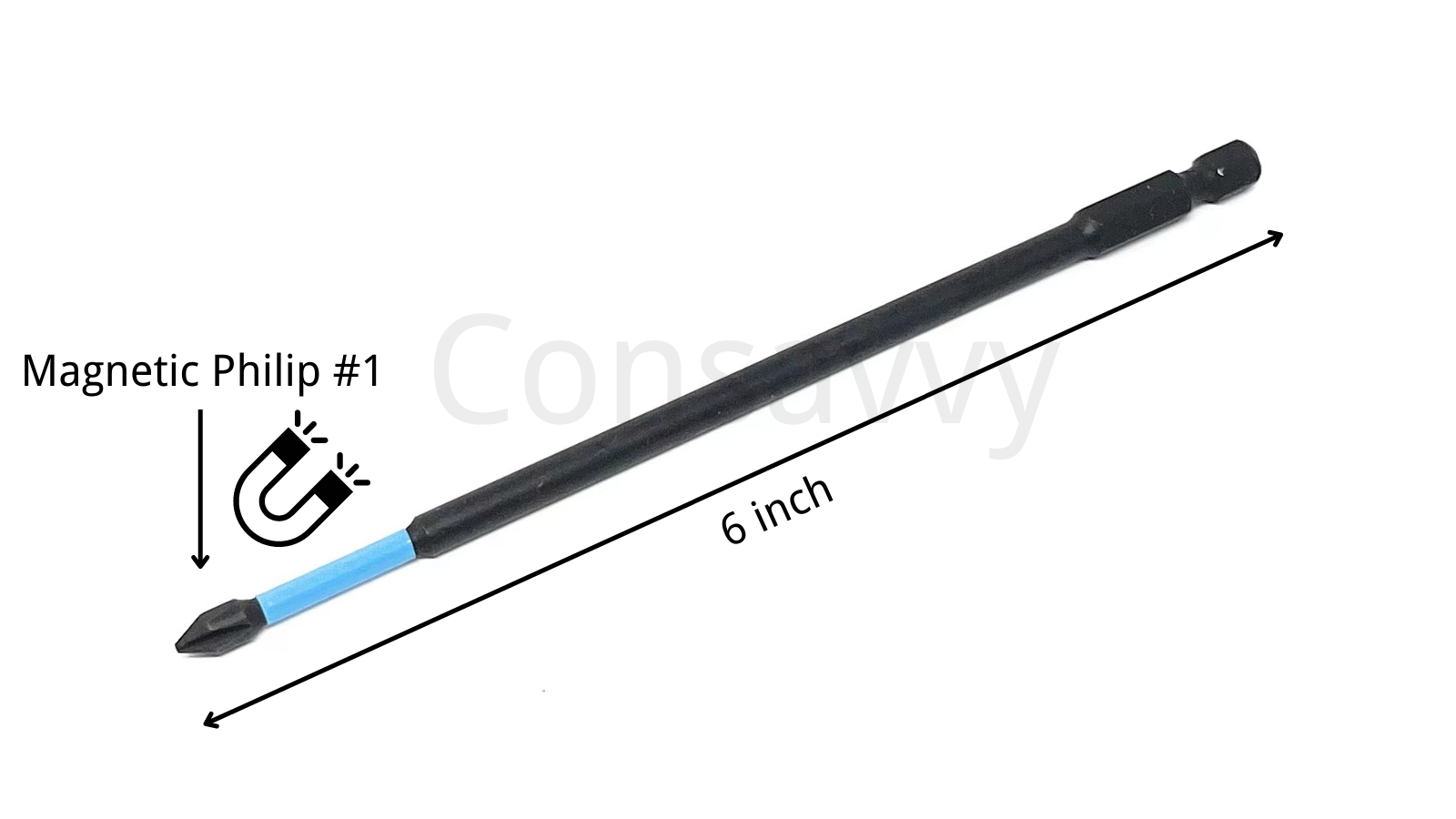 Consavvy 6'' Magnetic Impact Driver Bit Philip #1