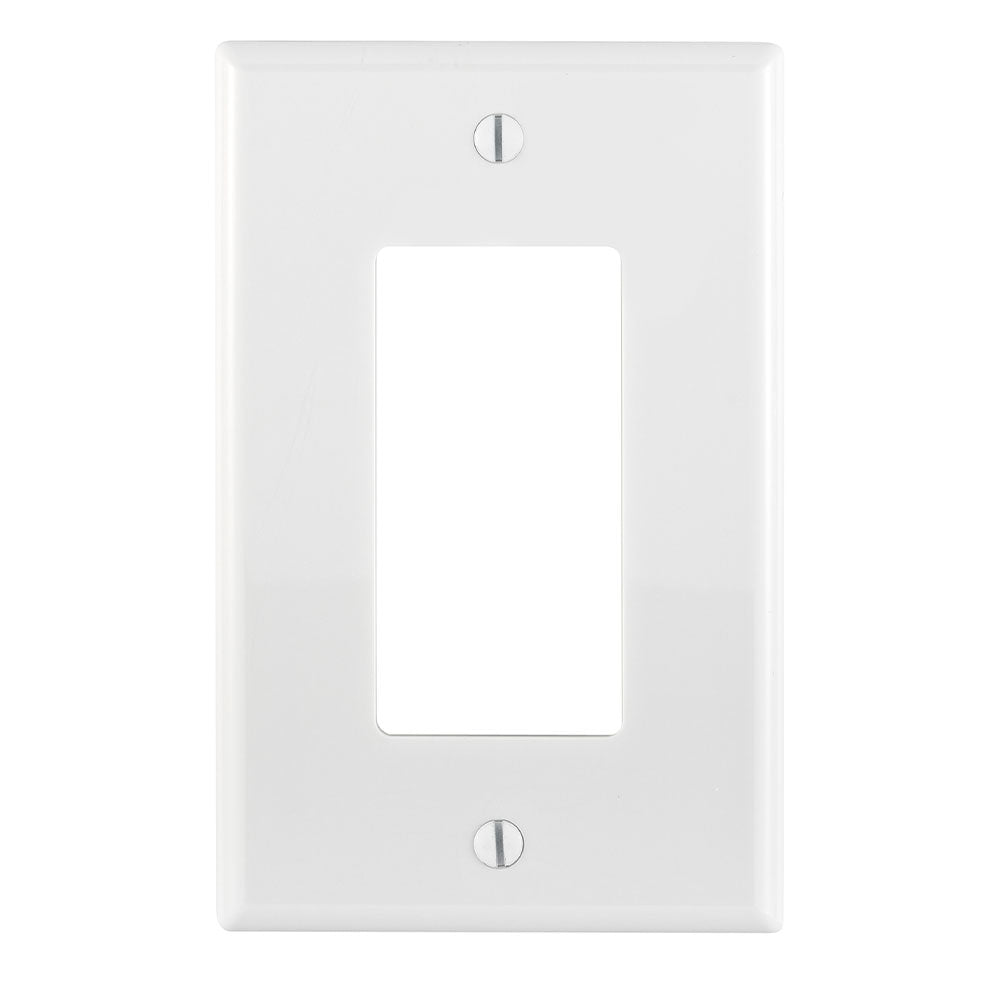 Leviton PJ26-W 1-Gang Decora/GFCI Device Wallplate, Midway Size, Thermoplastic Nylon, Device Mount, White 1Pack/20Pack