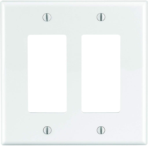 EATON PJ262  2-Gang Decora/GFCI Decora Wallplate, Midway Size, White - Consavvy