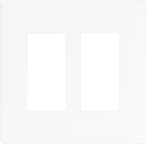 EATON PJS262W Decorative Screwless Wall Plate, 2 Gang, White