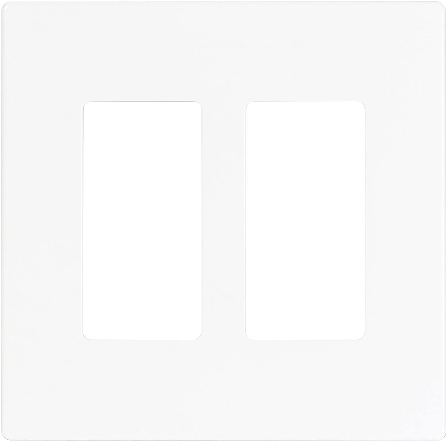 EATON PJS262W Decorative Screwless Wall Plate, 2 Gang, White