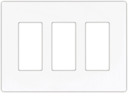 EATON PJS263W Decorative Screwless Wall Plate, 3 Gang, White