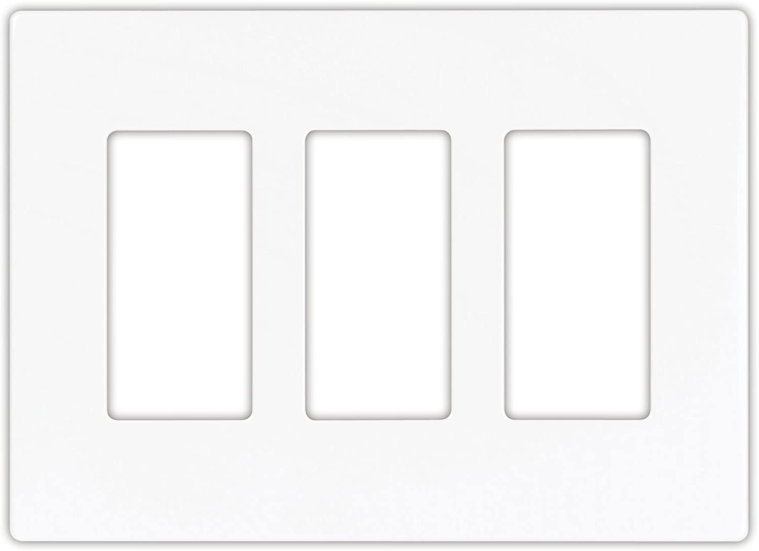 EATON PJS263W Decorative Screwless Wall Plate, 3 Gang, White