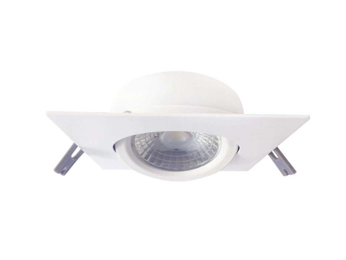 Votatec 4 Inch Square Gimbal Potlight White/Black Trim 3CCT Switchable(3000K/4000K/5000K) Airtight