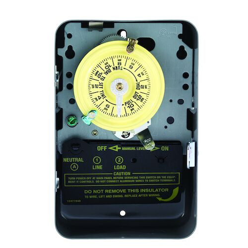 Intermatic T101  24-Hour Mechanical Time Switch, 120 VAC, 60Hz, SPST, Indoor Metal Enclosure, 1 Hour Interval