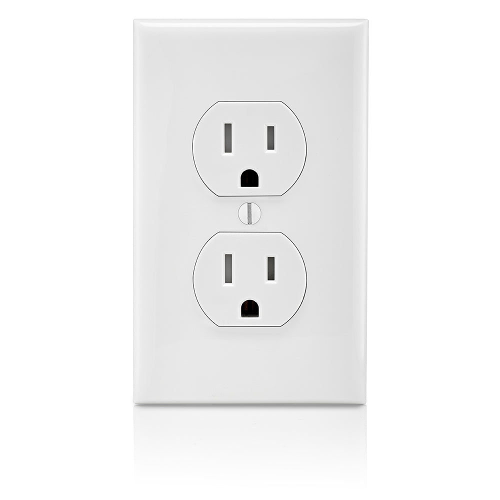 Leviton T5320-W 15 Amp Tamper-Resistant Duplex Outlet White Wall Plates Excluded