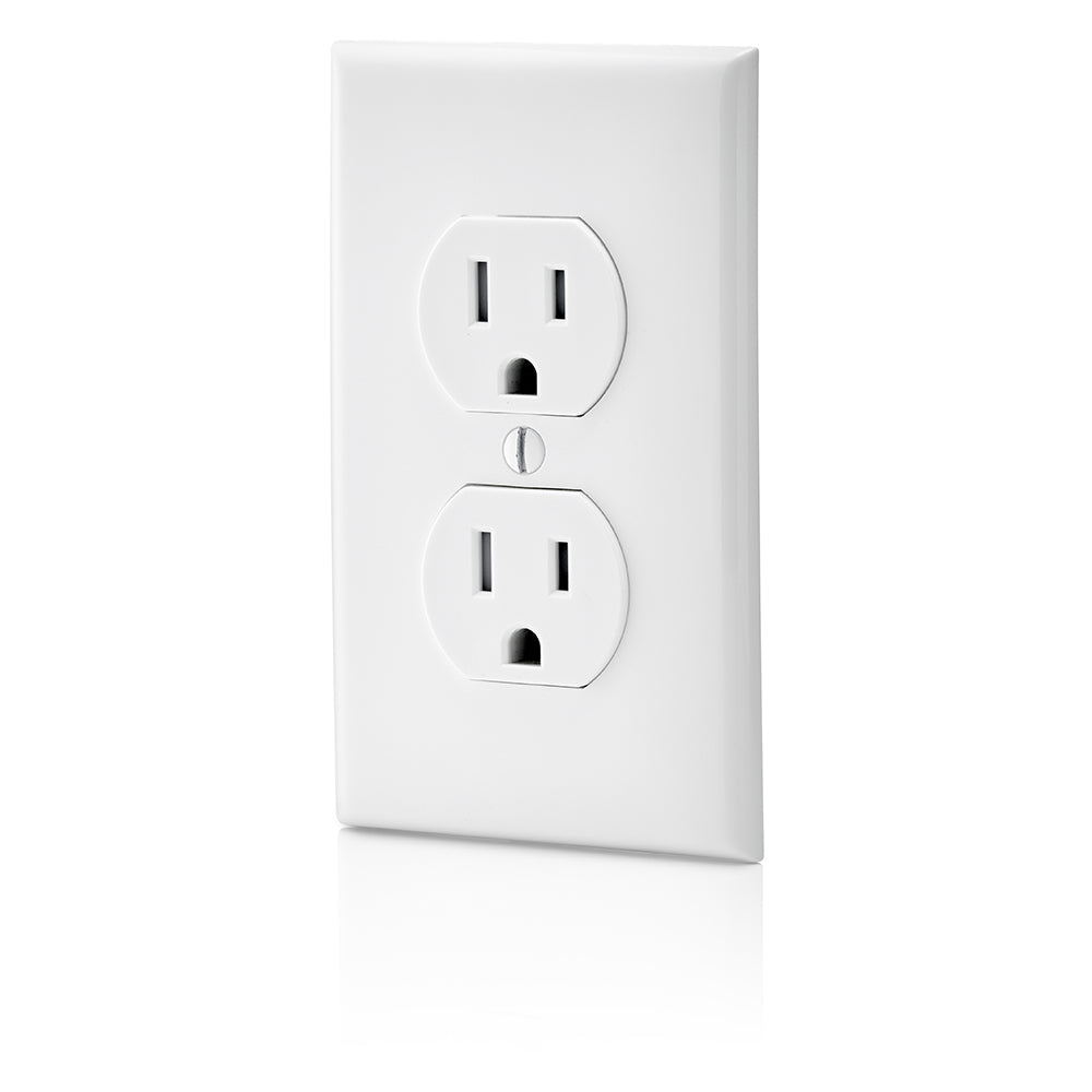 Leviton T5320-W 15 Amp Tamper-Resistant Duplex Outlet White Wall Plates Excluded