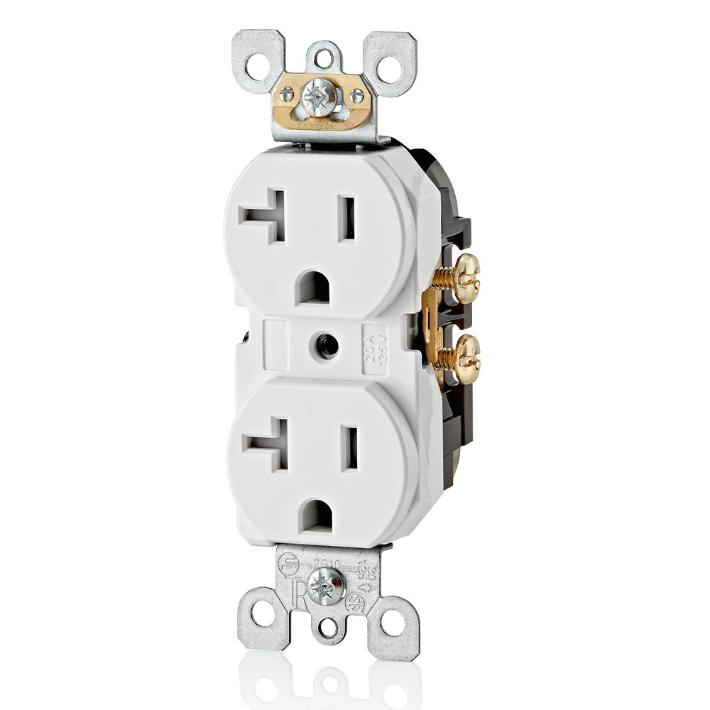 Leviton T5820-W 20A 125V Tamper-Resistant Duplex Outlet White (Wall Plates Excluded)