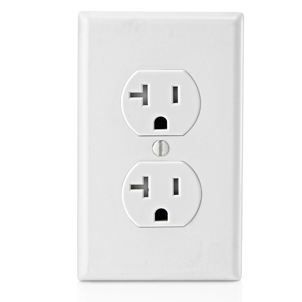 Leviton T5820-W 20A 125V Tamper-Resistant Duplex Outlet White (Wall Plates Excluded)