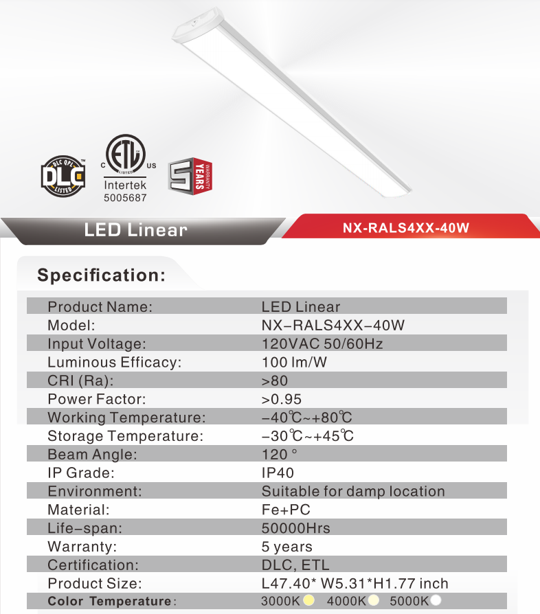 NEXLEDS Led Linear Wrap Round 3CCT Switchable (3000K/4000K/5000K)