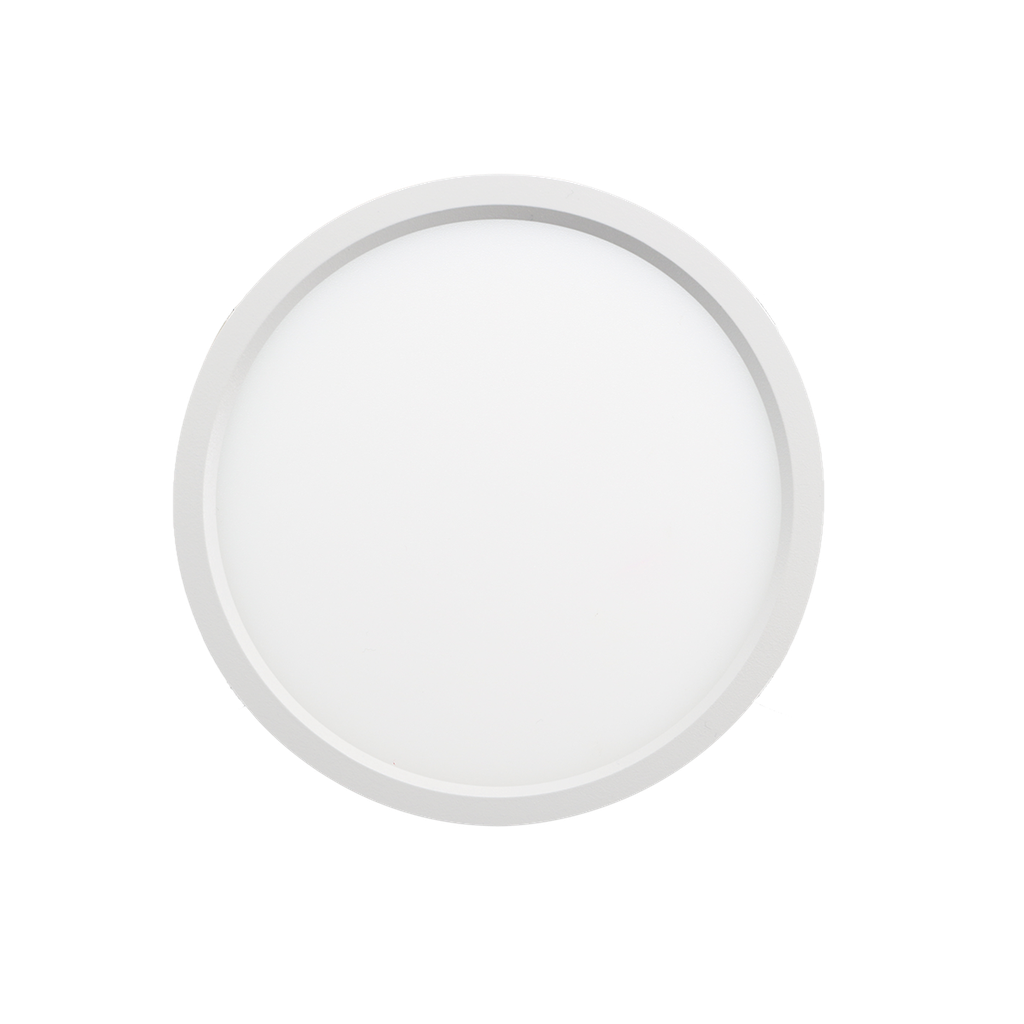 Reno Lighting 15" Slim Surface Round Slim Flush Mount 30W | 2000Lm | Selectable CCT 27/30/35/40/50K | 120V | White /Brushed Nickel
