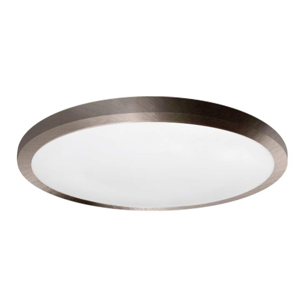 Reno Lighting 15" Slim Surface Round Slim Flush Mount 30W | 2000Lm | Selectable CCT 27/30/35/40/50K | 120V | White /Brushed Nickel