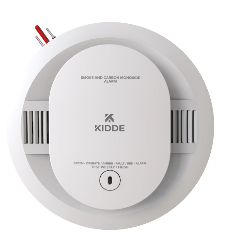Kidde Hardwired Smoke & Carbon Monoxide Detector, AA Battery Backup, Voice Alerts, Interconnectable, LED Warning Light Indicators, 900-CUAR-VCA, 21032311