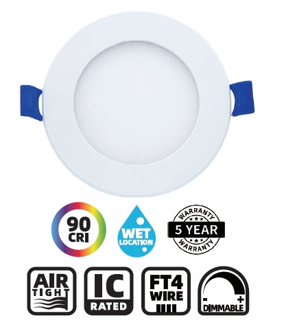 Dawnray 4" wetlocation potlight, 5CCT, 90CRI, 750Lm, cETLus listed, New Energy star verified (2025)