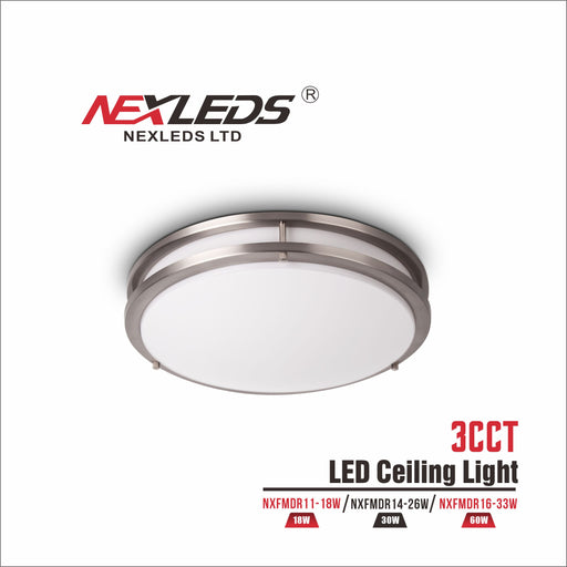 Nexleds Double Ring Ceiling Light Flush Mount 5CCT 11inch & 14inch & 16inch