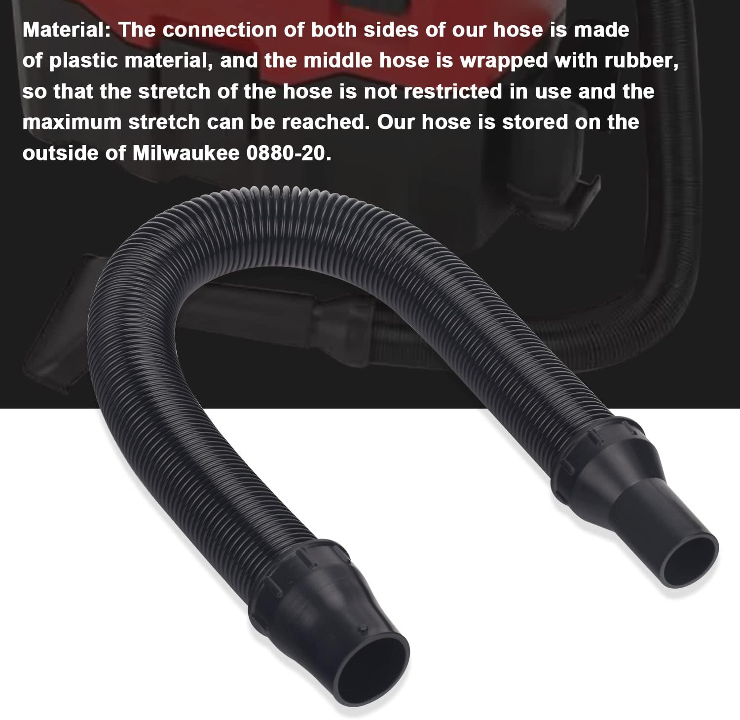 MWEDP 14-37-0160 Vac Hose Assembly Compatible with Milwaukee 0880-20 18V Wet/Dry Vaccum Cleaner （Note: Outside storage (old) 0880-20）