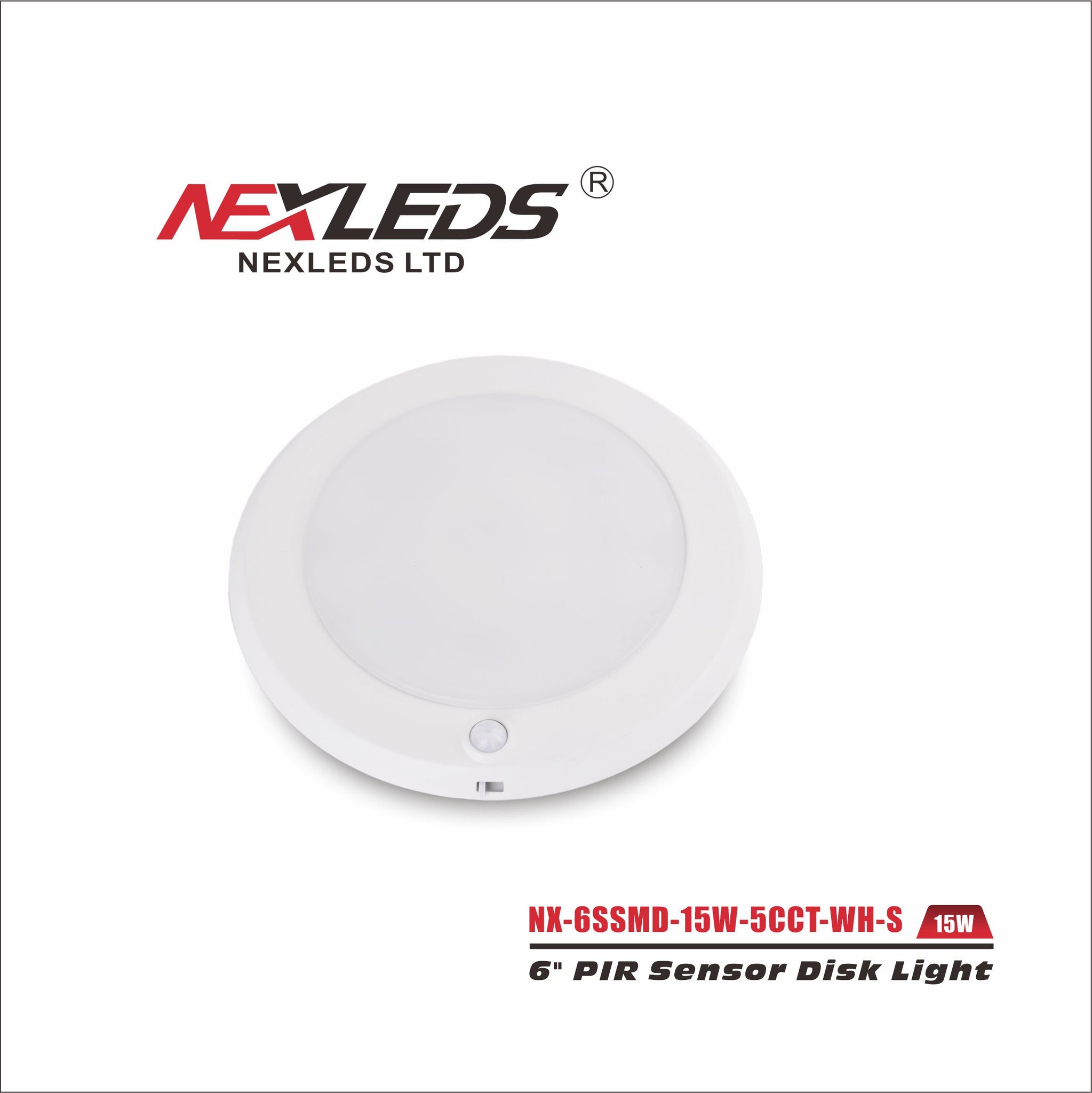 Nexleds 6inch Disk Light With Sensor 5CCT Wet Location