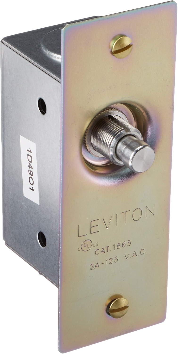 Leviton 3 Amp, 125 Volt, Single-Pole, Doorjamb with Jamb Box Switch, Commercial Grade, 01865-000, Brass