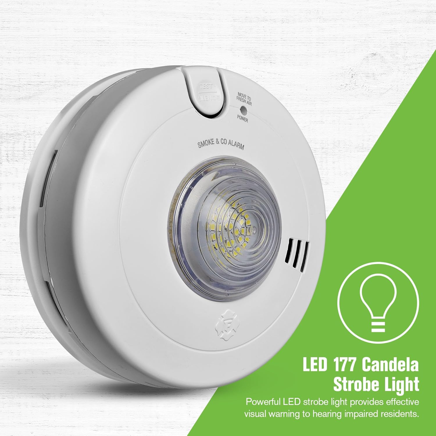 BRK SMCO110LED-AC Smoke and Carbon Monoxide Alarm with LED Strobe Hardwired 10-Year Battery Backup