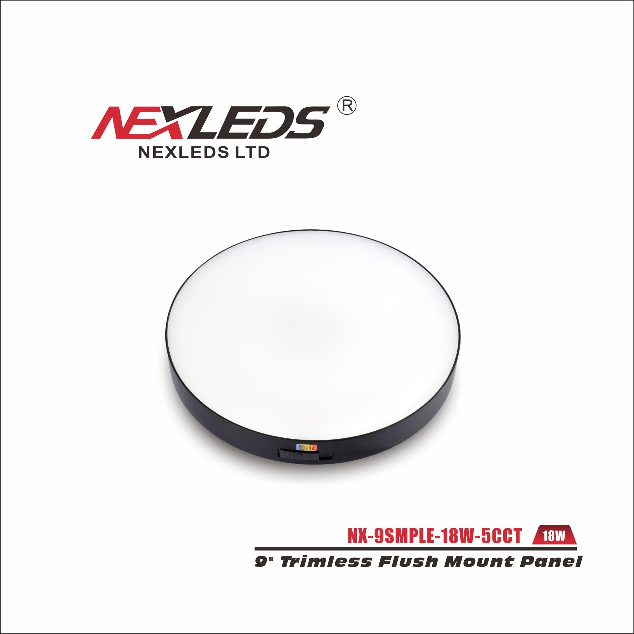 Nexleds 9 inch Trimless black flushmount 5CCT