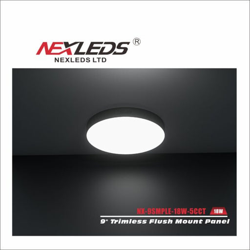 Nexleds 9 inch Trimless black flushmount 5CCT
