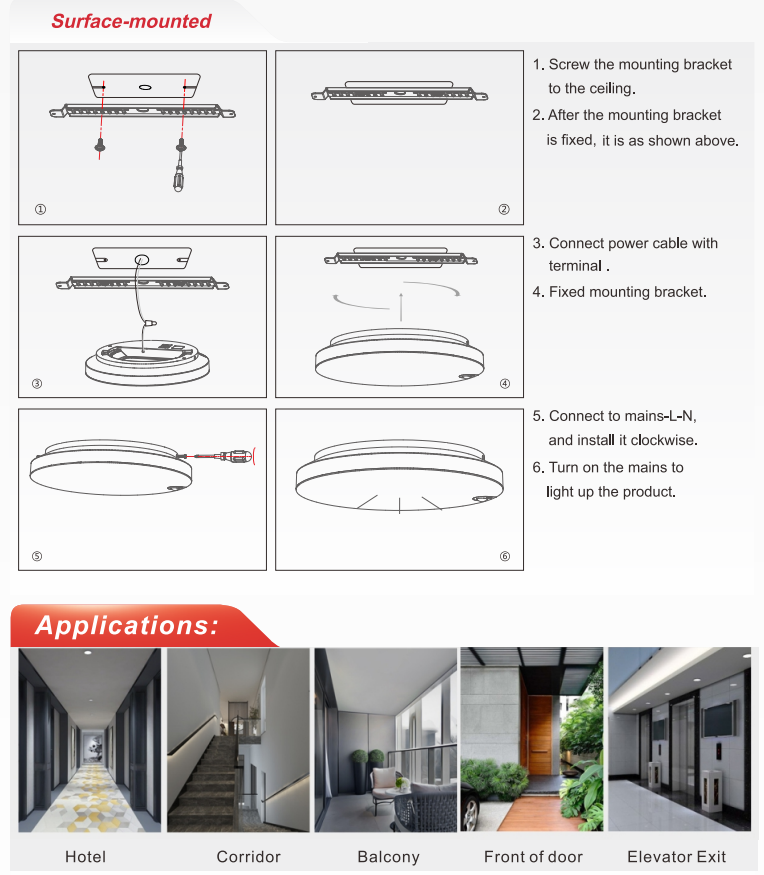 Nexleds 9 inch frameless sensor ceiling light IP45 3CCT