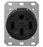 Hubbell Receptacle For EV, HBL9450A Straight Blade Heavy Duty Specification Grade Single Flush Receptacle, 50 Amp, 125/250VAC, 3 Pole, 4 Wire, Black, 9450A