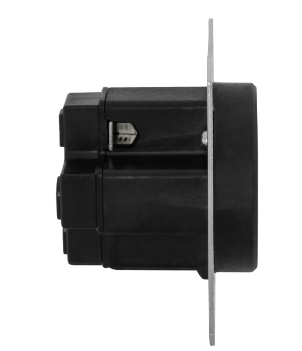 Hubbell Receptacle For EV, HBL9450A Straight Blade Heavy Duty Specification Grade Single Flush Receptacle, 50 Amp, 125/250VAC, 3 Pole, 4 Wire, Black, 9450A