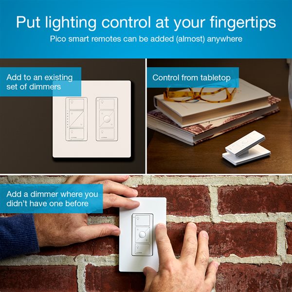 Lutron P-PKG1W-WH-C, Caseta Wireless Smart Lighting Dimmer Switch With A Remote Control