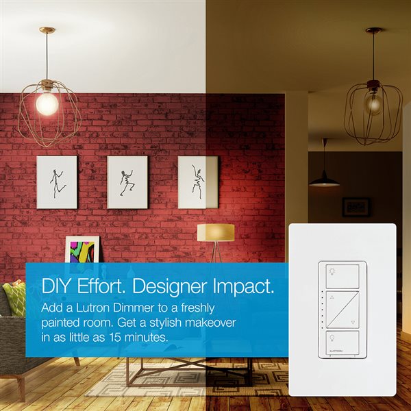 Lutron P-PKG1W-WH-C, Caseta Wireless Smart Lighting Dimmer Switch With A Remote Control