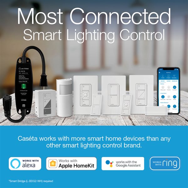 Lutron PD-6WCL-WH-C, Caseta Wireless Smart Lighting Dimmer Switch for Wall & Ceiling Lights