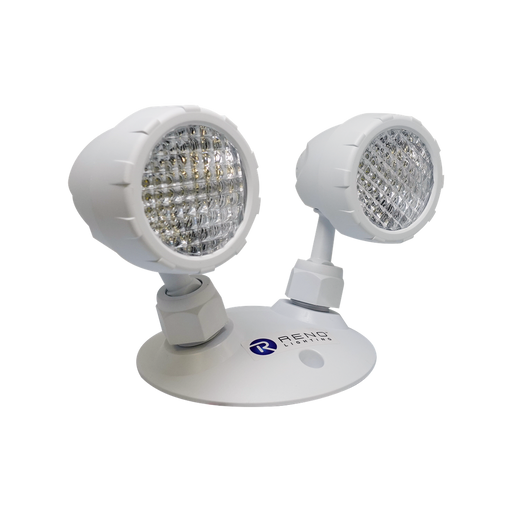 Reno Lighting Double Head Emergency Light | Voltage:3.6V-24VDC | Lamp Power:2X2W | Lumen:2X130lm | Material: ABS |