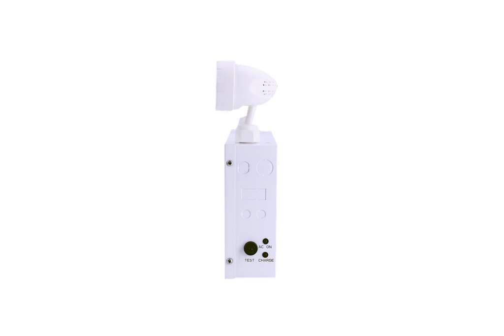 Reno Lighting 72W BATTERY BACK-UP UNIT | White Powder Coated Steel Body | 2 x 5W Heads | Voltage:120V/277V/347V | Output Voltage: 12VDC | Material : Metal Frame/ABS Heads | Up to 120mins Backup time |