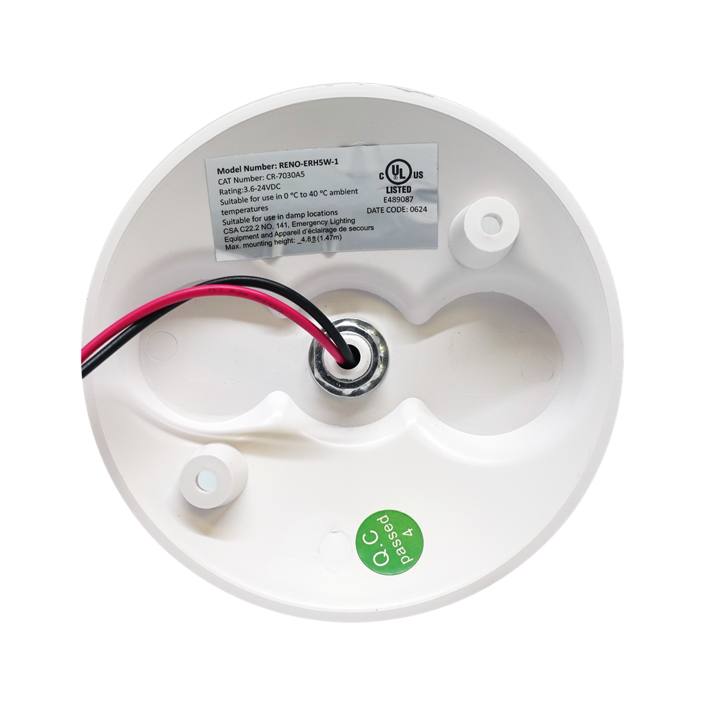 Reno Lighting Single Head Emergency Light | Voltage: 5V-24VDC | Lamp Power: 5W | Lumen: 400lm | Material: ABS