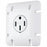 HUBBELL ELECTRIC FLUSH RECEPTACLE COVER PLATE,WHITE 50A,NEMA 14-50, 125/250V,3 POLE 4 WIRE