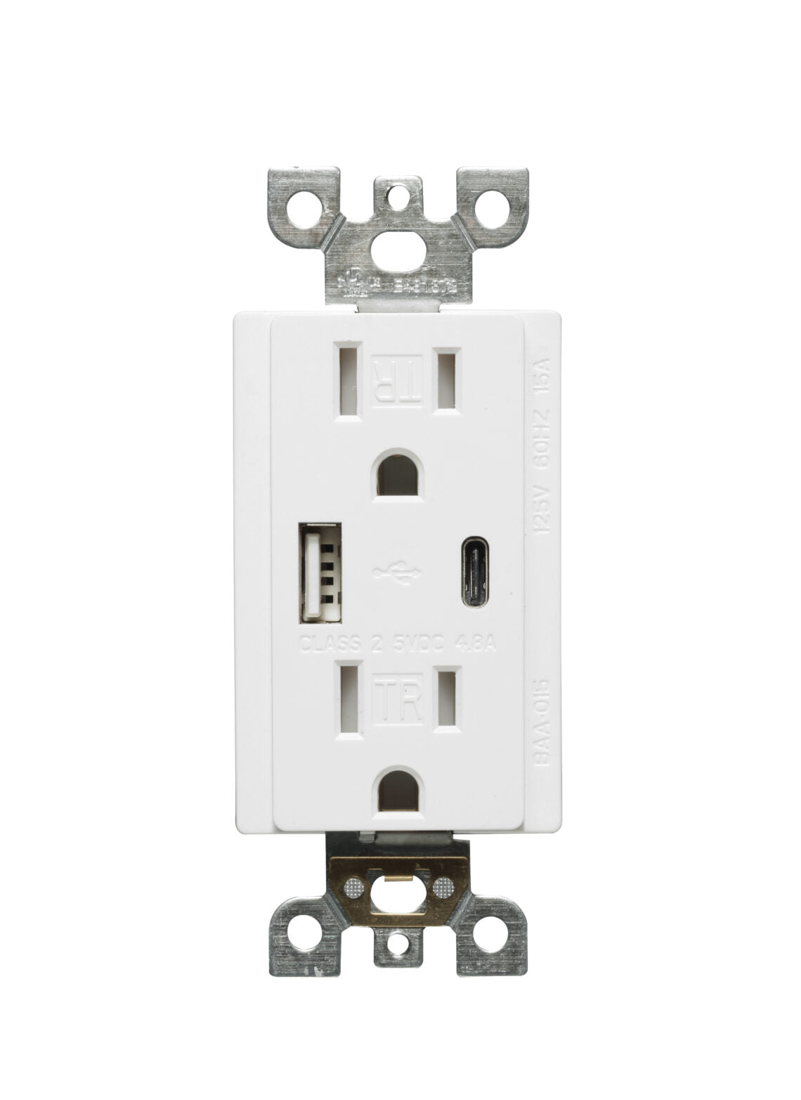 Votatec 20A USB Charger & Duplex Receptacle (TR) TYPE A+C White/Black